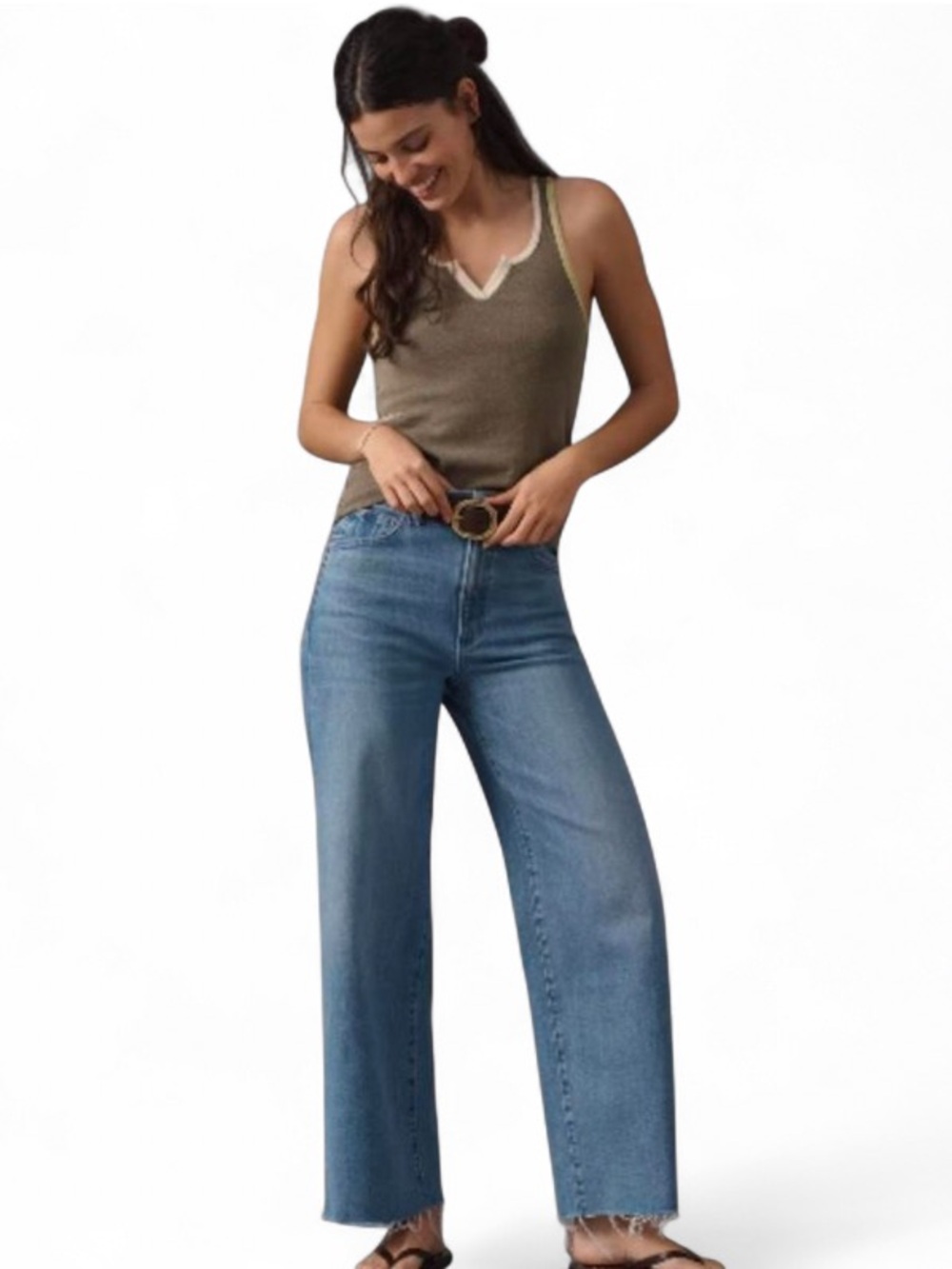 NWT Pilcro Anthropologie Wide Leg Jeans Raw Hem Size 20W Plus